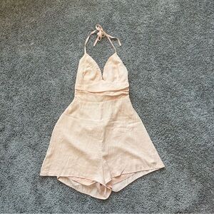 Le Lis Blush Peach Halter Romper